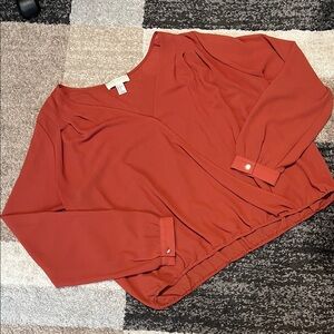 Forever21+ PLUS surplice blouse, burnt orange, size 2X EUC!